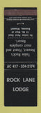Matchbook Cover - Rock Lane Lodge Branson MO