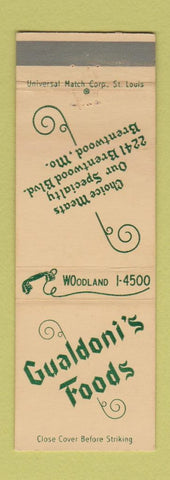 Matchbook Cover - Gualdoni's Foods Brentwood MO