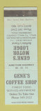 Matchbook Cover - Gene's Motor Lodge Coffee Shop Buffalo MO