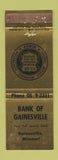 Matchbook Cover - Bank of Gainesville MO WEAR