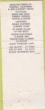 Matchbook Cover - AP Auto Products Durban Spark Plugs