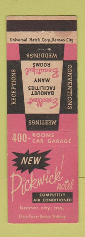 Matchbook Cover - Pickwick Hotel Kansas City MO