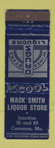 Matchbook Cover - Mack Smith Liquor Store Drugs Mameron MO WEAR