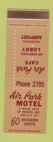 Matchbook Cover - Air Park Motel Mexico MO WEAR