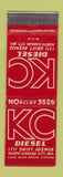 Matchbook Cover - KC Diesel North Kansas City MO