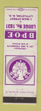 Matchbook Cover - Elks Lodge Mlittleton NH