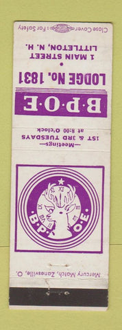 Matchbook Cover - Elks Lodge Mlittleton NH