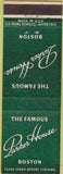 Matchbook Cover - Parker House Boston MA