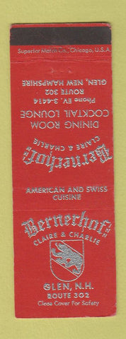 Matchbook Cover - Bernerhof Inn Glen NH WEAR