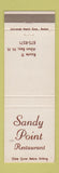 Matchbook Cover - Sandy Pint Restaurant Alton Bay NH
