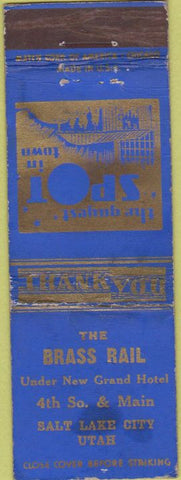 Matchbook Cover - Brass Rail Salt Lake City UT STAINED