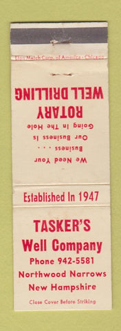 Matchbook Cover - Tasker's Well Compnay Northwood Narrows NH
