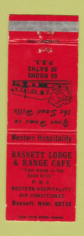 Matchbook Cover - Bassett Lodge and Range Cafe Bassett NE