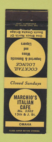 Matchbook Cover - Marchio's Italian Cafe Omaha NE WEAR