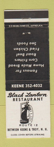 Matchbook Cover - Black Lantern Restaurant Keene NH DD Bean