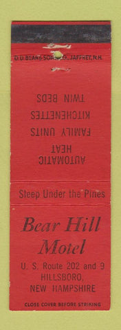 Matchbook Cover - Bear Hill Motel Hillsboro NH DD Bean