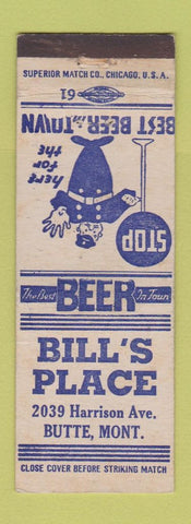 Matchbook Cover - Bill's Place Butte MT WEAR