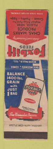 Matchbook Cover - Foxbilt Feeds Chas Marks Pilger NE WEAR