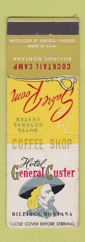 Matchbook Cover - Hotel General Custer Billing MT WEAR
