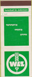 Matchbook Cover - WZZ Heizol Kohlen Kraftstoffe matchbox