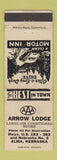 Matchbook Cover - Arrow Lodge Alma NE motel WEAR