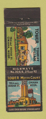 Matchbook Cover - Tower Motor Court Omaha NE