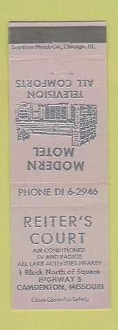 Matchbook Cover - Reiter's Court Motel Camdenton MO