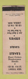 Matchbook Cover - Steve's Restaurant Hamburgers Lincoln NE