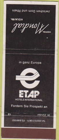 Matchbook Cover - Etap Hotels Hotel Mondial Zweischen Dom and Rhein matchbox