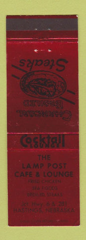 Matchbook Cover - Lamp Post Cafe Lounge Hastings NE