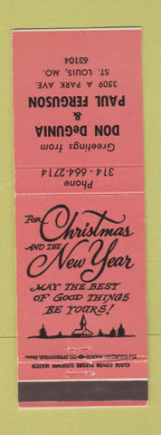 Matchbook Cover - Don Degunia Paul Ferguson ST Louis MO Christmas