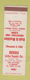Matchbook Cover - Renda Litho Supply graphic arts St Louis MO printing