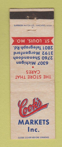 Matchbook Cover - Cook's Grocery ST Louis MO