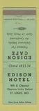 Matchbook Cover - Edison Hotel Cafe St Louis MO