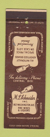 Matchbook Cover - ML Schneider Liquor St Louis MO