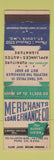 Matchbook Cover - Merchants Loan Finance St Louis MO