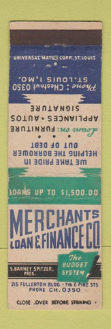 Matchbook Cover - Merchants Loan Finance St Louis MO