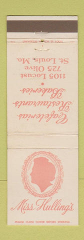 Matchbook Cover - Miss Hulling's Cafeteria St Louis MO
