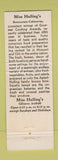 Matchbook Cover - Miss Hulling's Cafeteria St Louis MO