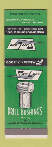 Matchbook Cover - Carr Lane Manufacturing St Louis MO Drill Bushings