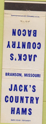 Matchbook Cover - Jack's Country Hams Branson MO