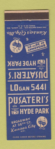 Matchbook Cover - Pusateri's Kansas City MO
