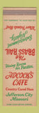 Matchbook Cover - Adcock's Cafe Jeffreson City MO WEAR