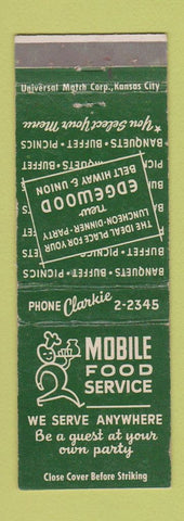 Matchbook Cover - Mobile Food Service Edgewood St Joseph MO