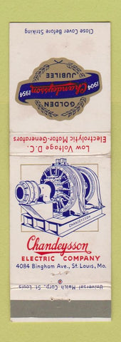 Matchbook Cover - Chandeysson Electric St Louis MO 1954 motors