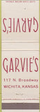 Matchbook Cover - Garvie's Wichita KS
