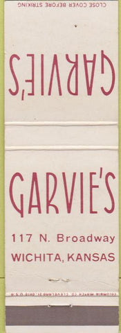 Matchbook Cover - Garvie's Wichita KS