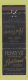 Matchbook Cover - Henvry VII Restaurant Red Carpet Inn Bridgeton MO