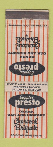 Matchbook Cover - Cupples Presto Charcoal Briquets St Louis MO