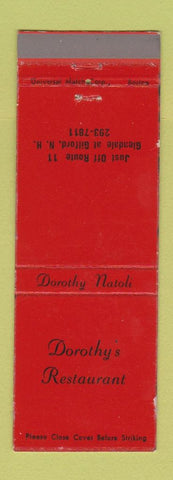 Matchbook Cover - Dorothy's Restaurant Natoli Gilford NH